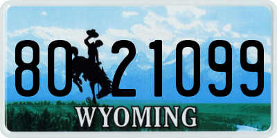 WY license plate 8021099