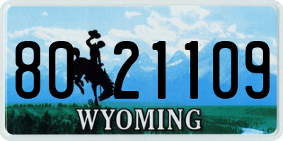 WY license plate 8021109