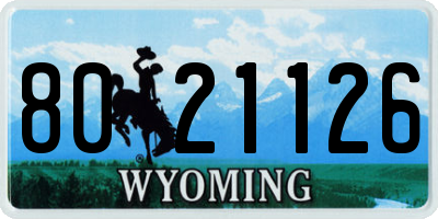WY license plate 8021126