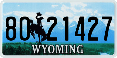 WY license plate 8021427