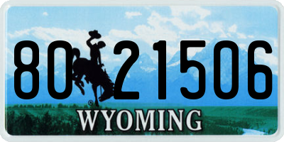 WY license plate 8021506