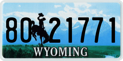 WY license plate 8021771