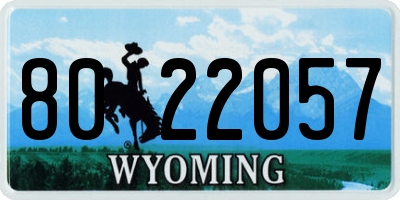 WY license plate 8022057