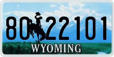 WY license plate 8022101