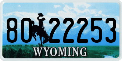WY license plate 8022253