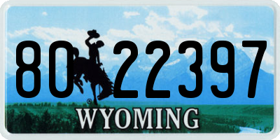 WY license plate 8022397