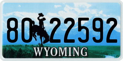 WY license plate 8022592