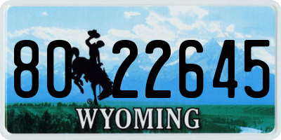 WY license plate 8022645