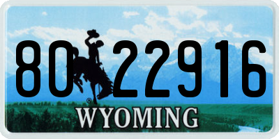 WY license plate 8022916