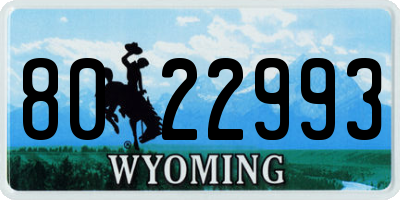 WY license plate 8022993