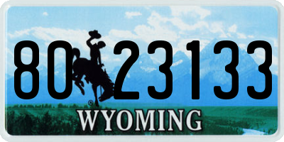 WY license plate 8023133