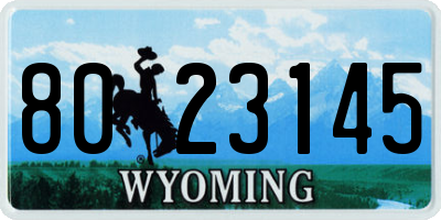 WY license plate 8023145