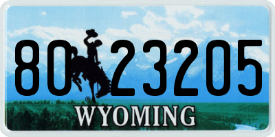 WY license plate 8023205