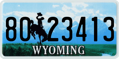 WY license plate 8023413