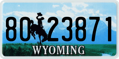 WY license plate 8023871