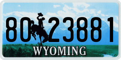 WY license plate 8023881