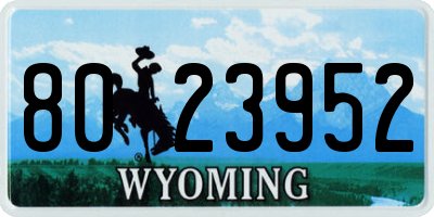 WY license plate 8023952