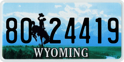 WY license plate 8024419
