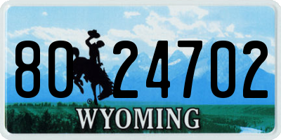 WY license plate 8024702
