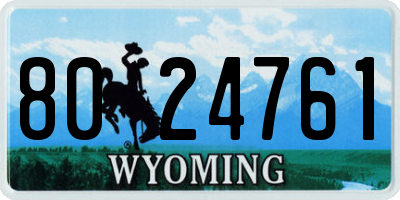WY license plate 8024761