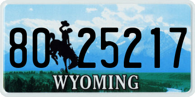WY license plate 8025217