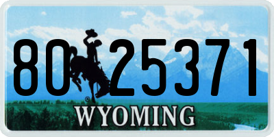 WY license plate 8025371