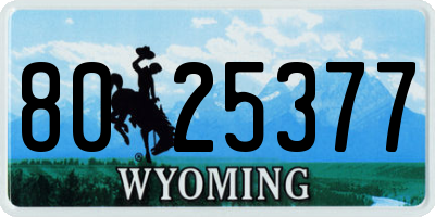 WY license plate 8025377
