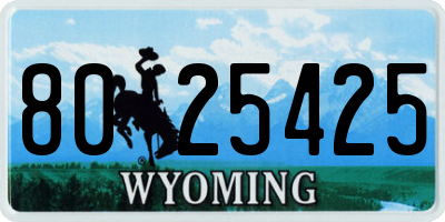 WY license plate 8025425