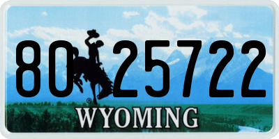WY license plate 8025722