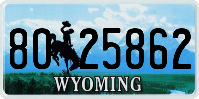 WY license plate 8025862