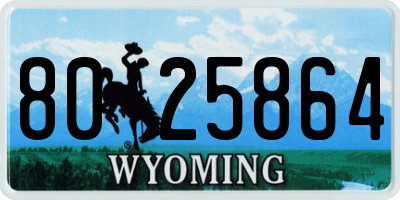 WY license plate 8025864