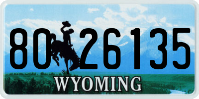 WY license plate 8026135