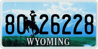 WY license plate 8026228