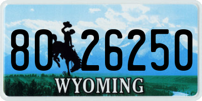 WY license plate 8026250
