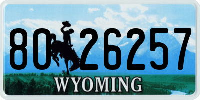WY license plate 8026257