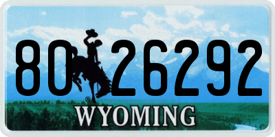 WY license plate 8026292