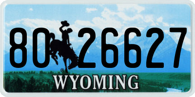 WY license plate 8026627