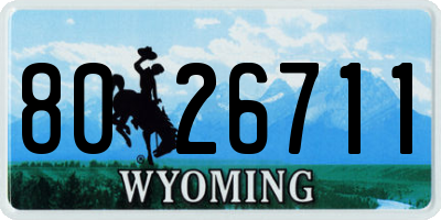 WY license plate 8026711