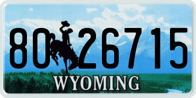 WY license plate 8026715