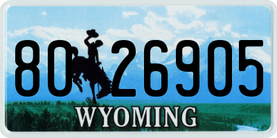 WY license plate 8026905