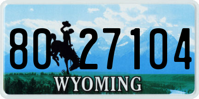 WY license plate 8027104
