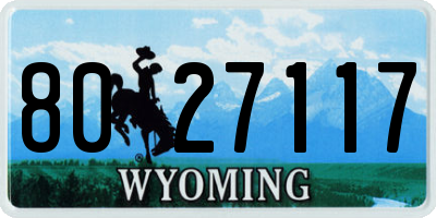 WY license plate 8027117