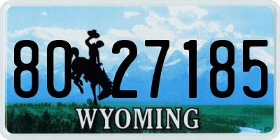 WY license plate 8027185