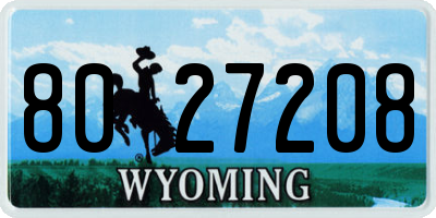 WY license plate 8027208