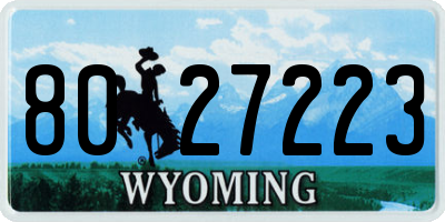 WY license plate 8027223