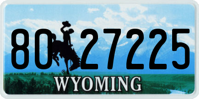 WY license plate 8027225