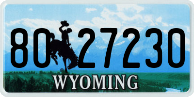 WY license plate 8027230