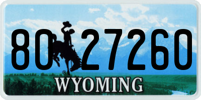 WY license plate 8027260