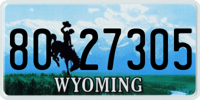 WY license plate 8027305