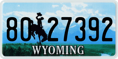 WY license plate 8027392